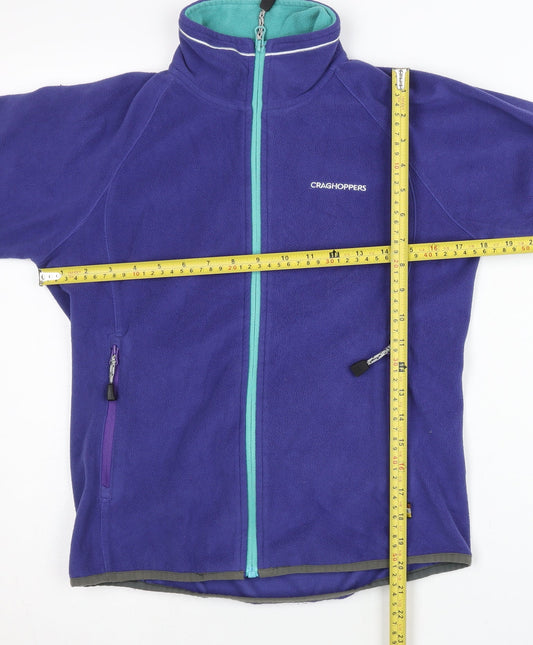 Craghoppers Womens Purple Fleece Jacket UK 10 Full Zip Outdoor