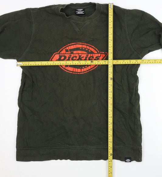 Dickies Men’s Green Medium Sweatshirt Pullover Logo Crew Neck