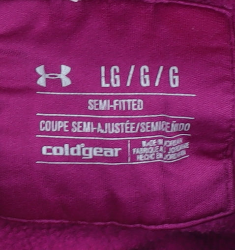 Under Armour Women’s Purple Pullover Hoodie Large Logo ColdGear