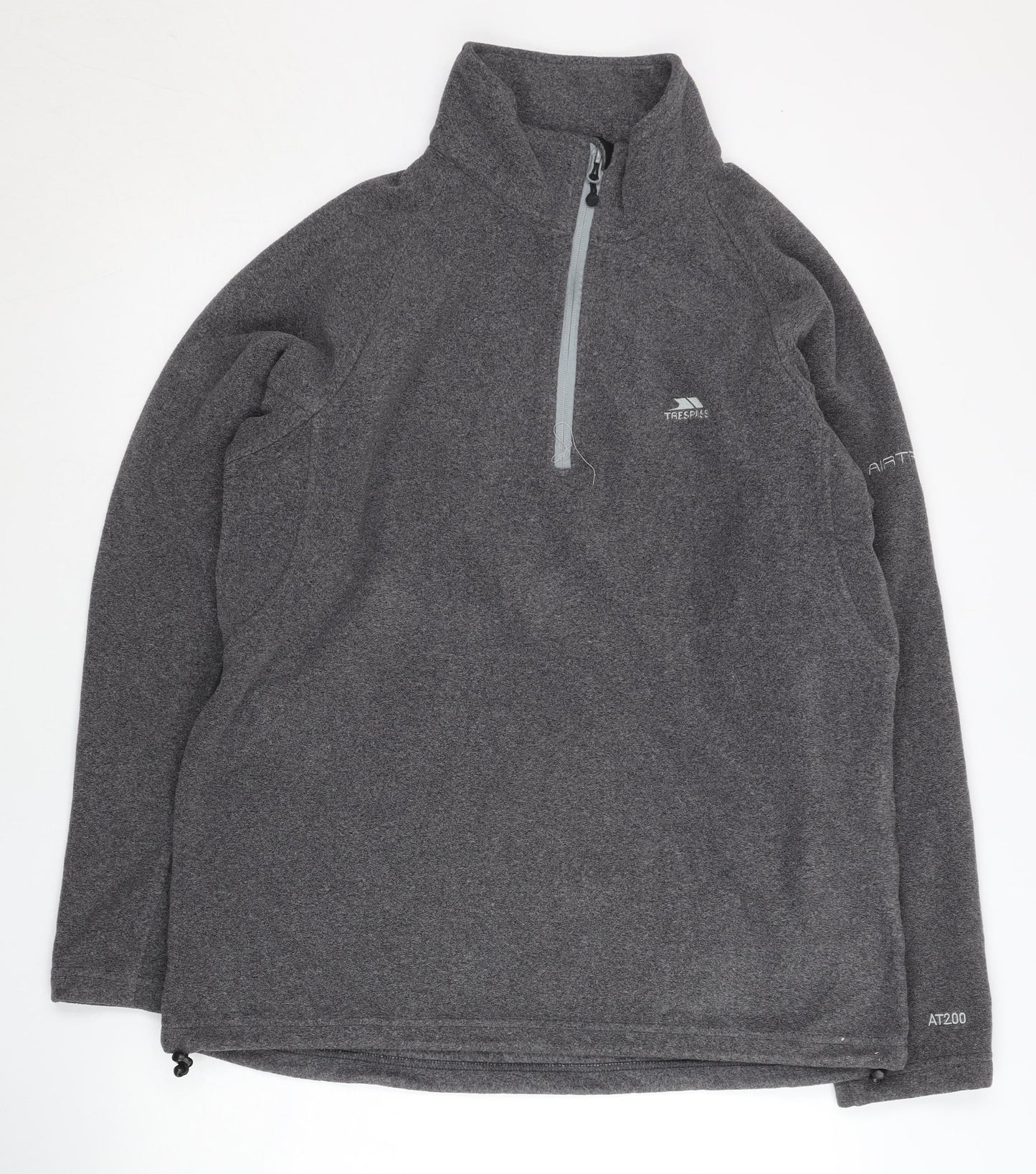 Trespass Mens Grey Fleece Sweatshirt L 1/2 Zip Outdoor Hiking Top
