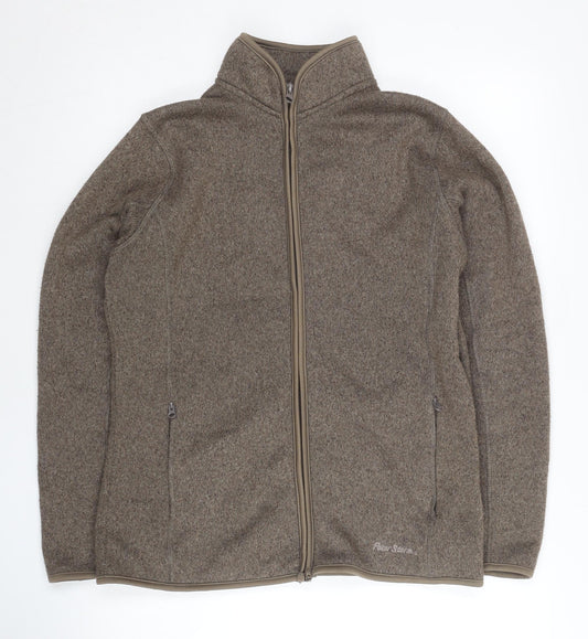 Peter Storm Womens Brown Fleece Jacket Size 12 Full Zip Casual Outdoor