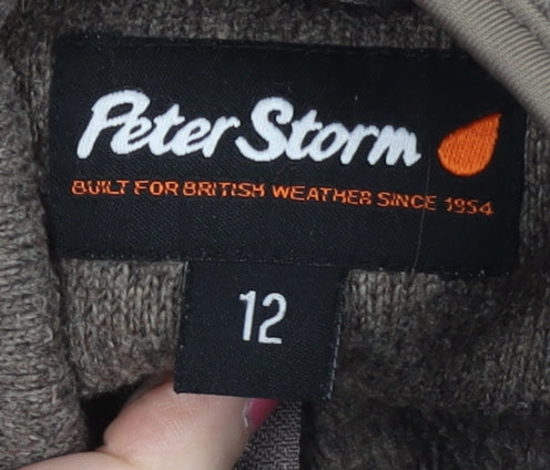 Peter Storm Womens Brown Fleece Jacket Size 12 Full Zip Casual Outdoor