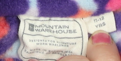 Additional view of Mountain Warehouse girls’ multicoloured fleece sweatshirt 11-12y 1/4 zip