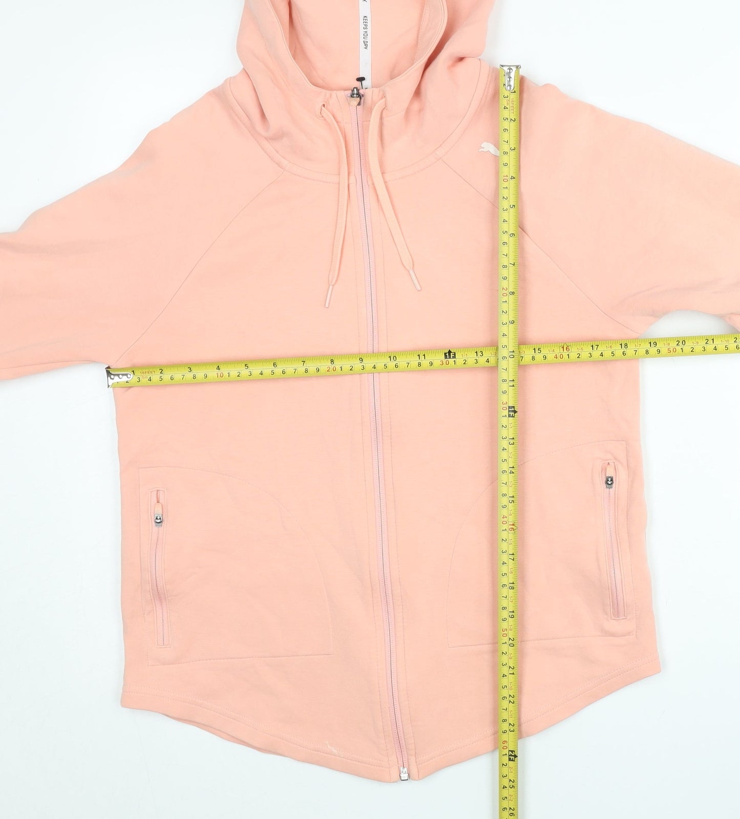 Puma Women’s Pink Full Zip Hoodie Size S Cotton Blend Casual