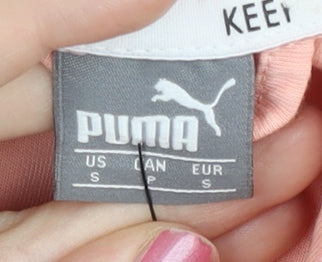 Puma Women’s Pink Full Zip Hoodie Size S Cotton Blend Casual
