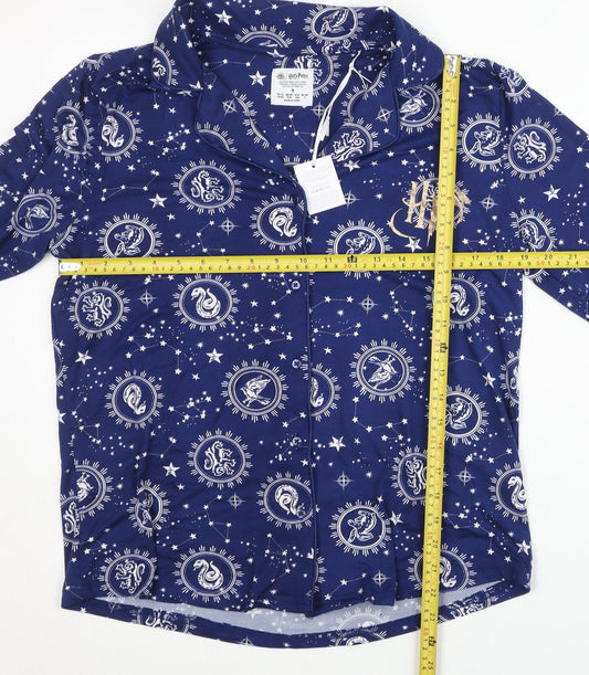 Harry Potter Womens Blue Long Sleeve Pyjama Top Shirt Style S 10-12
