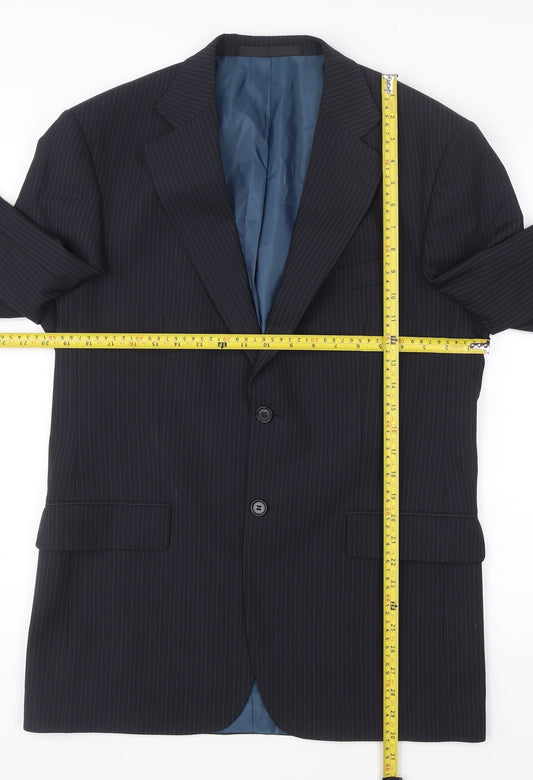 Marks and Spencer Men’s Blue Pinstripe Wool Blend Blazer Jacket 38R