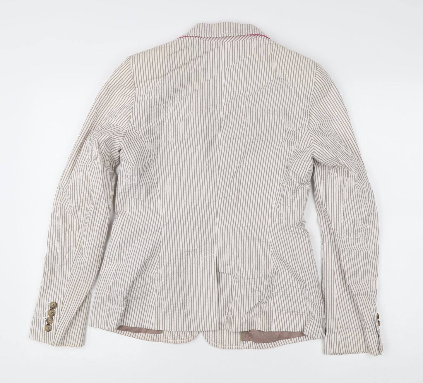 Tommy Hilfiger Women’s Beige Striped Linen Blazer Jacket Size 10