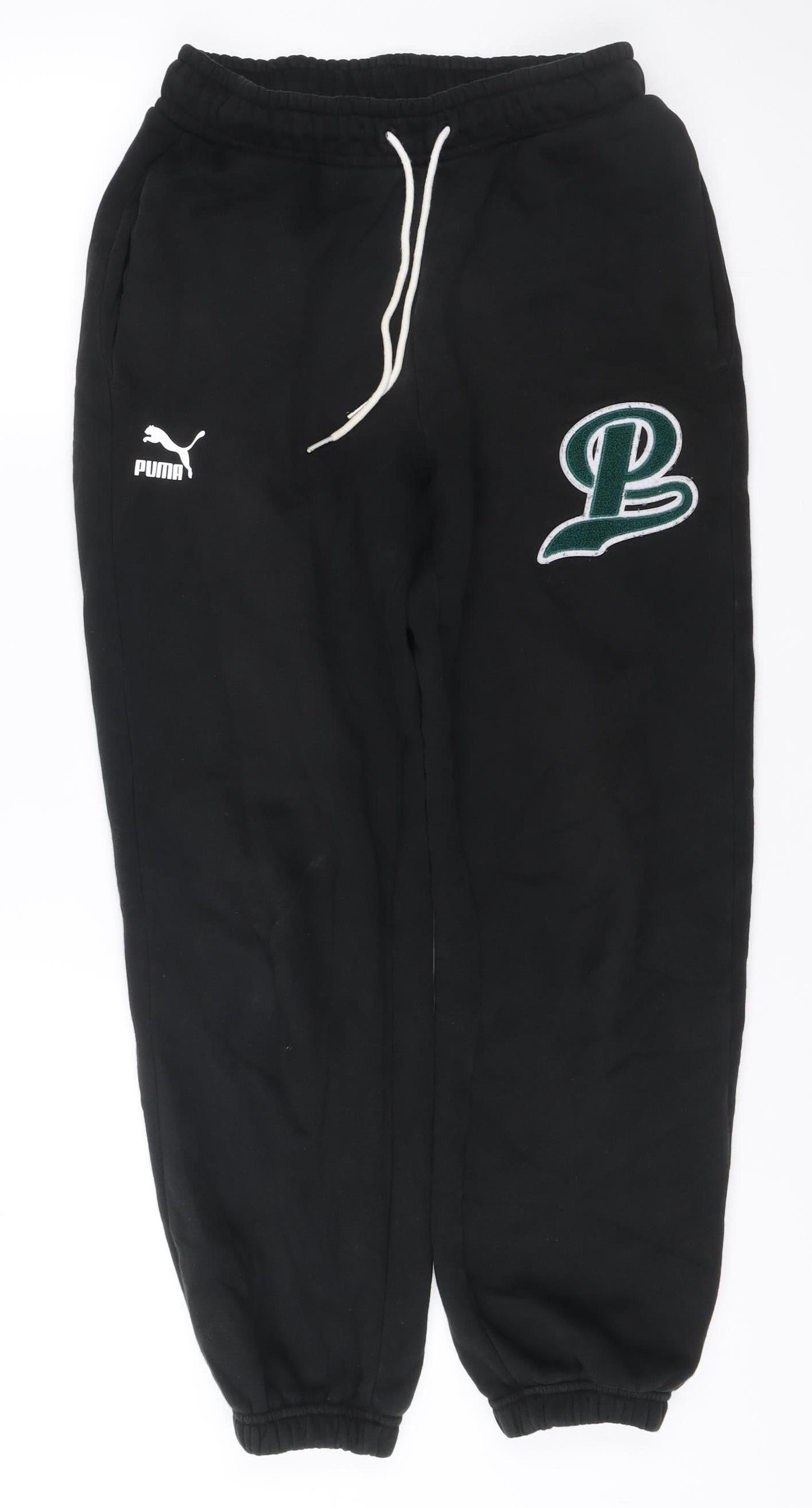 Puma Mens Black XS Jogger Sweatpants Cotton Blend Tapered Fit