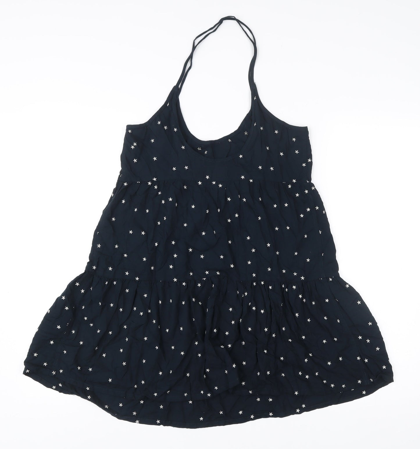 Superdry Womens Blue Star Embroidered Slip Dress Size S Summer Casual