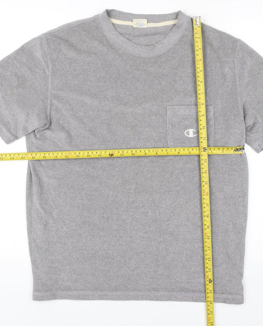 Champion Men's Grey Medium Crew Neck Short Sleeve Pocket T-Shirt