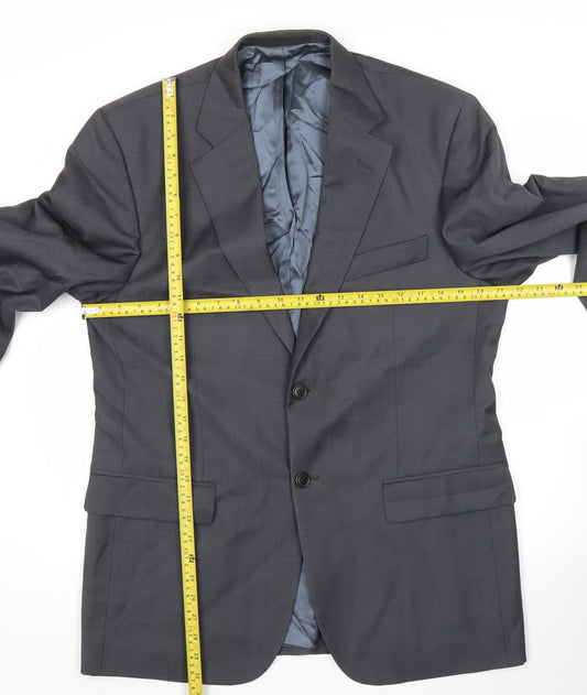 Marks and Spencer Men’s Grey Wool Blazer Jacket 40” Chest Regular Fit