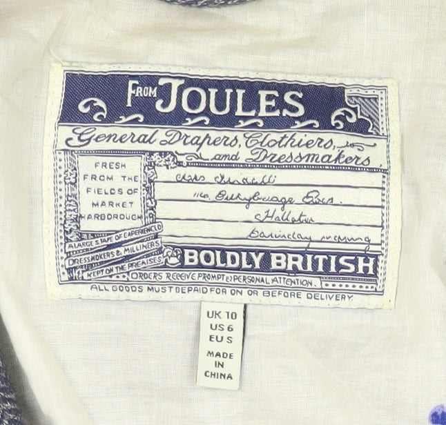 Joules Women’s Blue Herringbone Tweed Blazer UK 10 Tailored Jacket