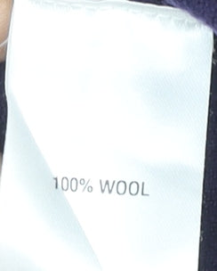 L.K. Bennett Women’s Purple Wool Ruffle Blouse Size M Long Sleeve