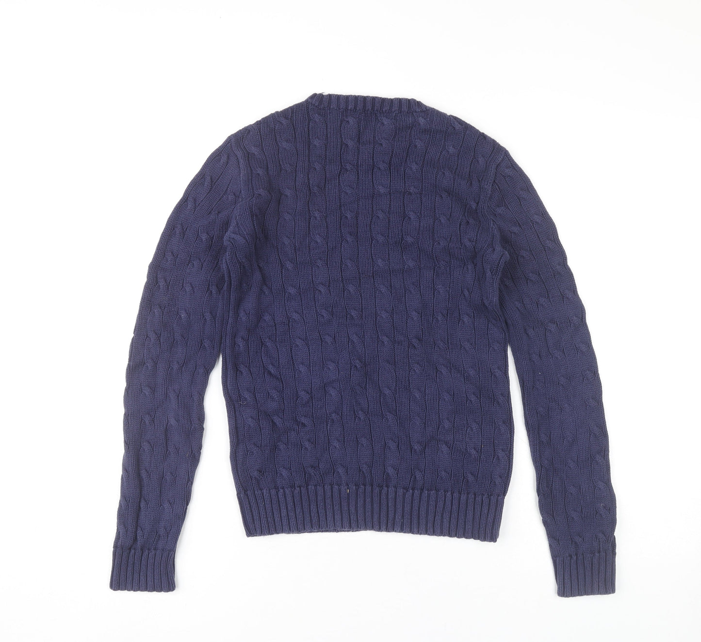 Ralph Lauren Women’s Blue Cotton Cable-Knit Jumper Size S