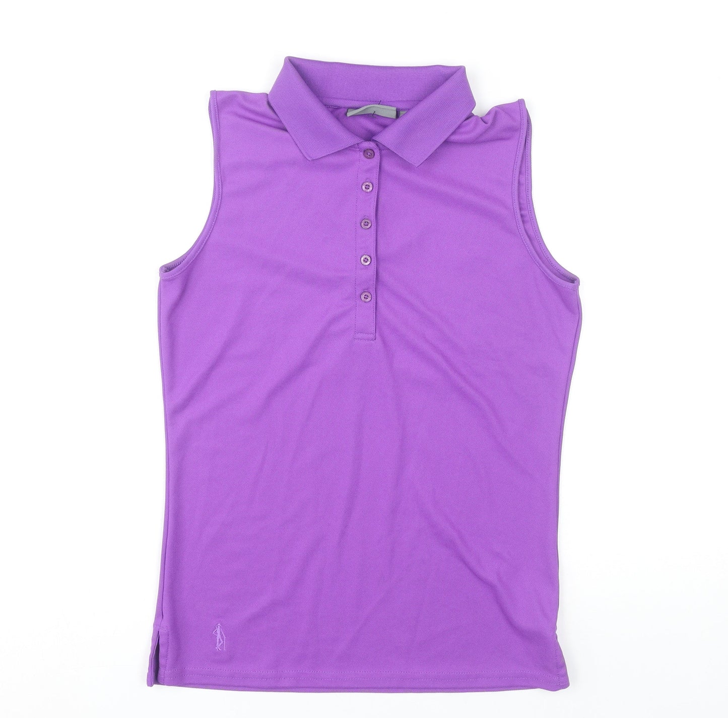 Glenmuir Womens Purple Sleeveless Polo Shirt Size S Polyester