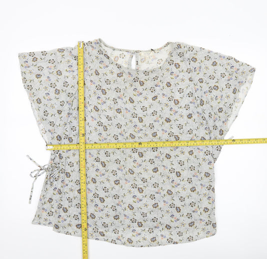 Fat Face Womens Ivory Floral Tunic Blouse Size 12 Viscose