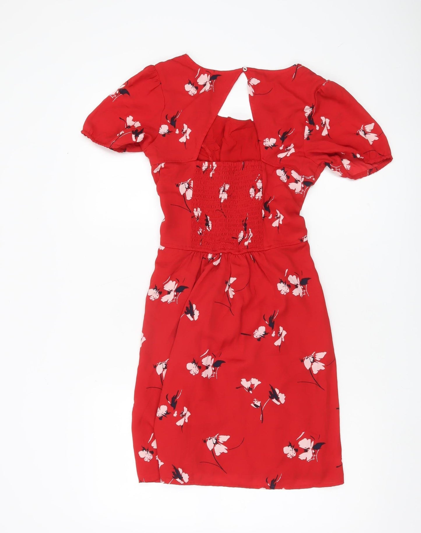 Abercrombie & Fitch Women’s Red Floral XS A-Line Short Sleeve Dress