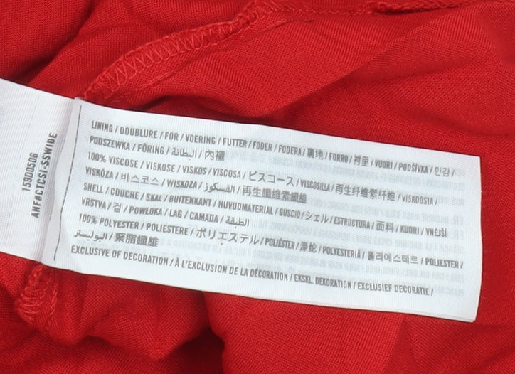 Abercrombie & Fitch Women’s Red Floral XS A-Line Short Sleeve Dress