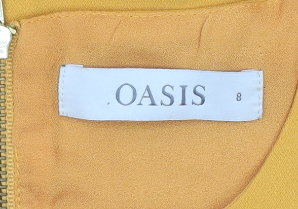 Oasis Women’s Yellow Ruffle Asymmetric Sheath Dress UK 8