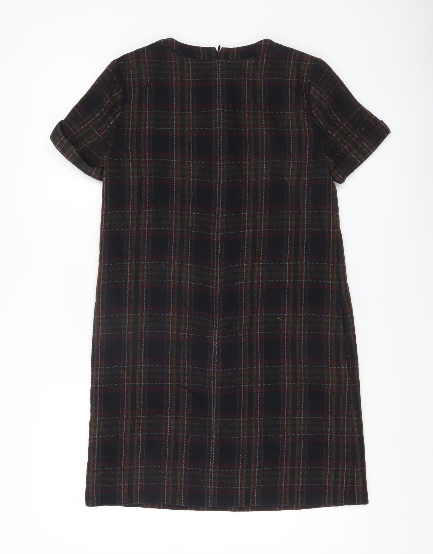 Fred Perry Women's Multicoloured Check Shift Dress Size 8 Short Sleeve