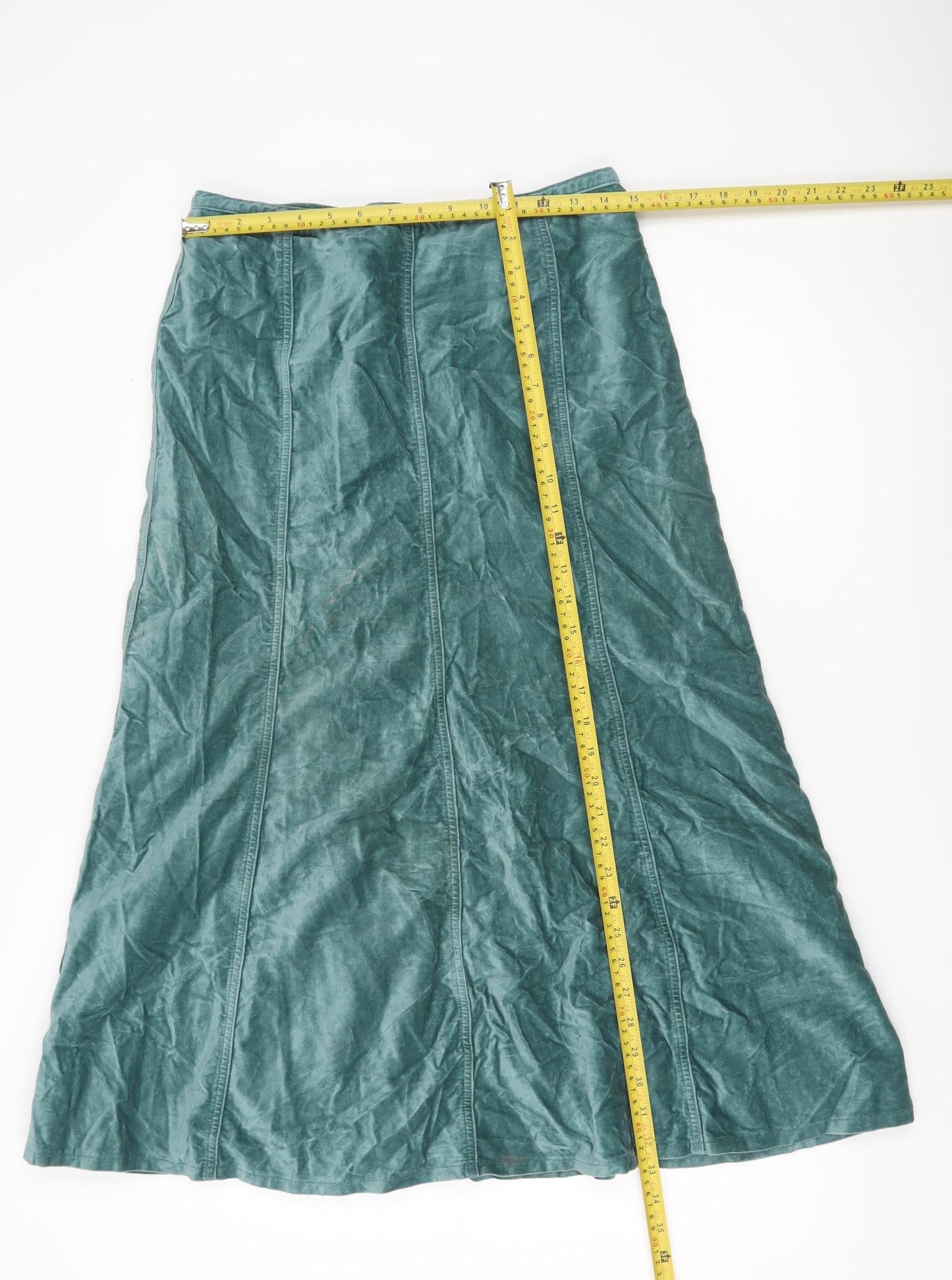 Boden Women’s Green Cotton Velvet A-Line Midi Skirt Size 10