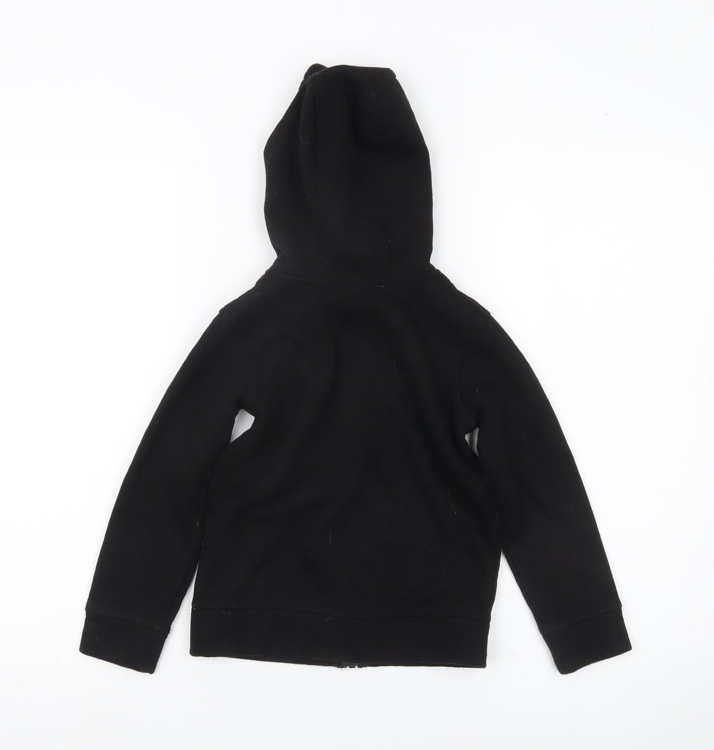 Nike Boys Black Full Zip Hoodie 4-5 Years Cotton Blend Logo