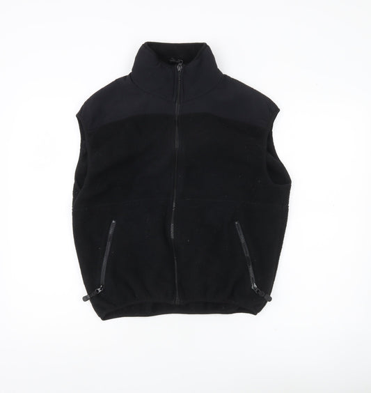 Timberland Unisex Black Fleece Waistcoat Gilet S Outdoor Zip Pockets