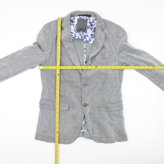 s.Oliver Men’s Grey 36R Suit Jacket Blazer Regular Fit Notch Lapel
