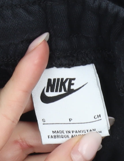 Nike Women Black Jogger Sweatpants Small Logo Elastic Waist