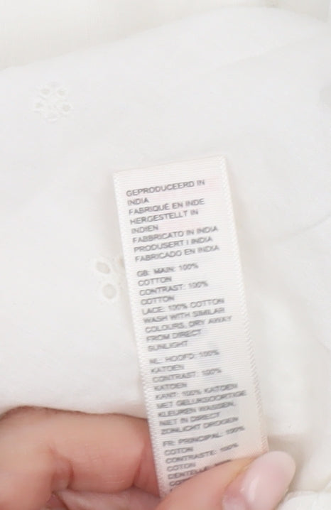 Fat Face Women’s White Cotton Tank Top UK 12 Summer Casual