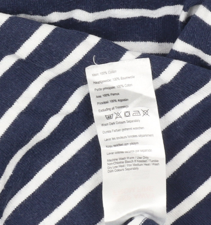 Joules Womens Blue Stripe T-Shirt Dress Size 16 Cotton Casual Nautical