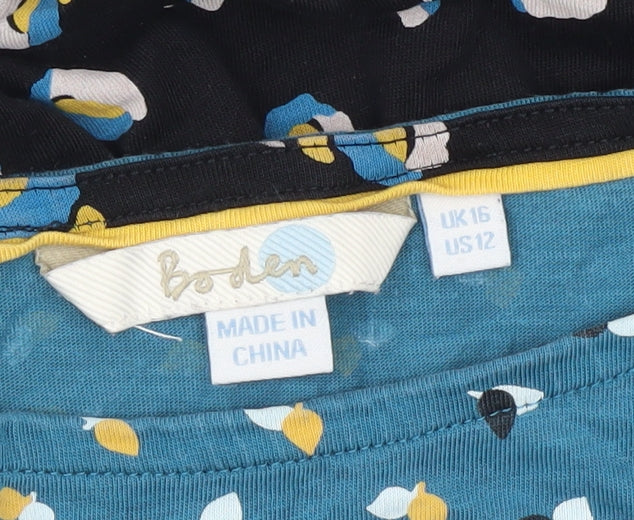 Boden Womens Multicoloured Floral Tunic Blouse UK 16 Long Sleeve