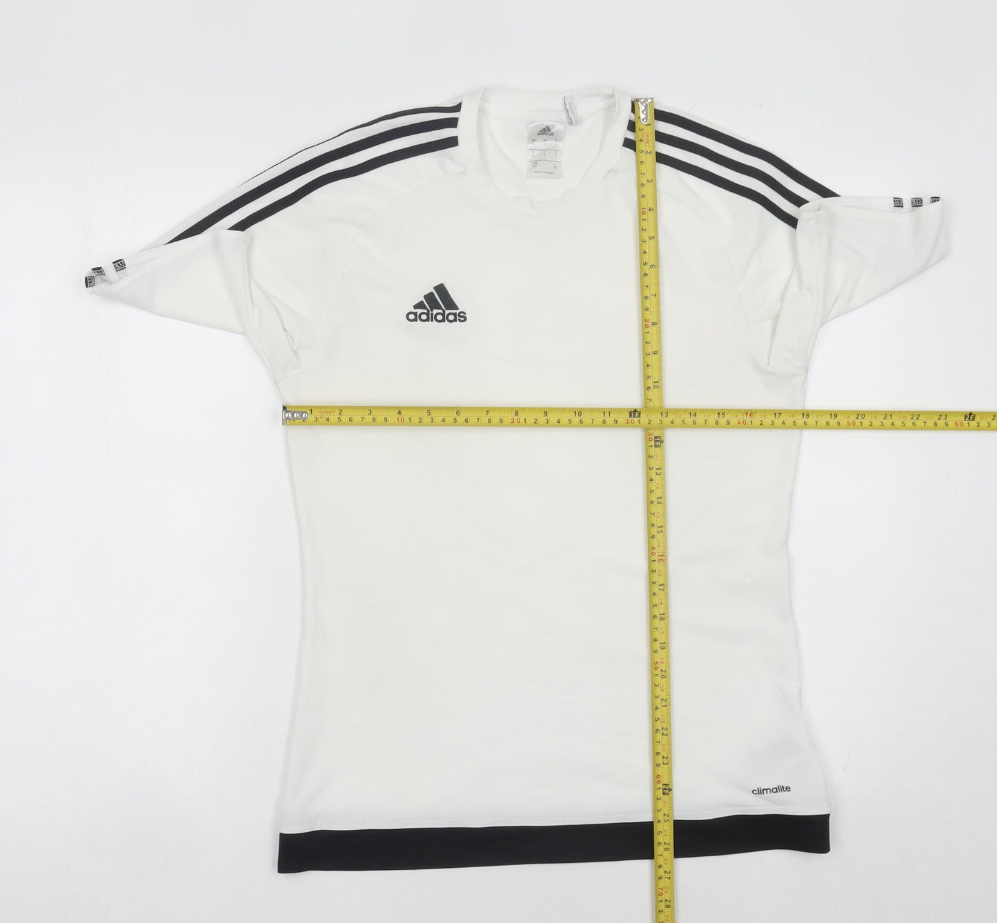 Adidas Men’s White Small Athletic Fit Short Sleeve Sports T-Shirt