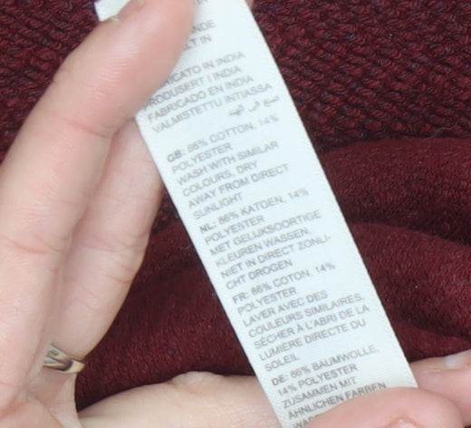 Fat Face Womens Red Cotton Blend Tunic Jumper UK 12 Long Sleeve