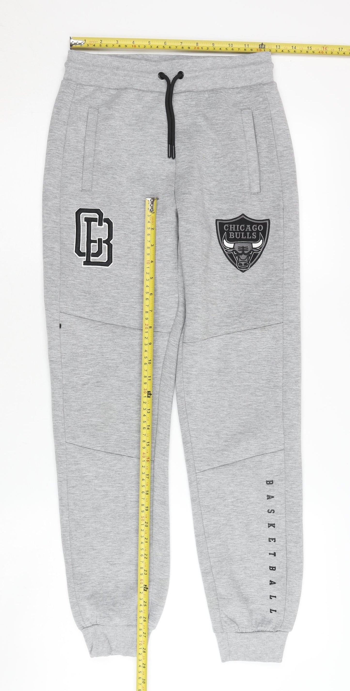 NBA Boys Grey Chicago Bulls Jogger Sweatpants 12-13Y Basketball Activewear