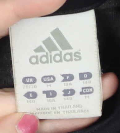 Adidas Girls Black Pink Track Jacket Size 28/30 Full Zip Sportswear