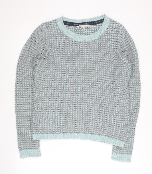 Fat Face Women’s Grey Cotton Acrylic Crew Neck Jumper Size 16