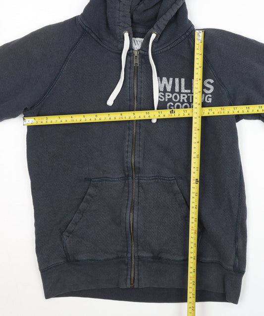 Jack Wills Women’s Navy Full Zip Hoodie UK 10 Cotton Casual