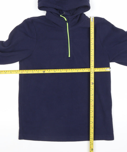 Mountain Warehouse Boys Blue Fleece Hoodie 13YRS 1/4 Zip Outdoor