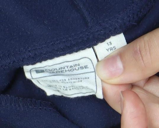 Mountain Warehouse Boys Blue Fleece Hoodie 13YRS 1/4 Zip Outdoor