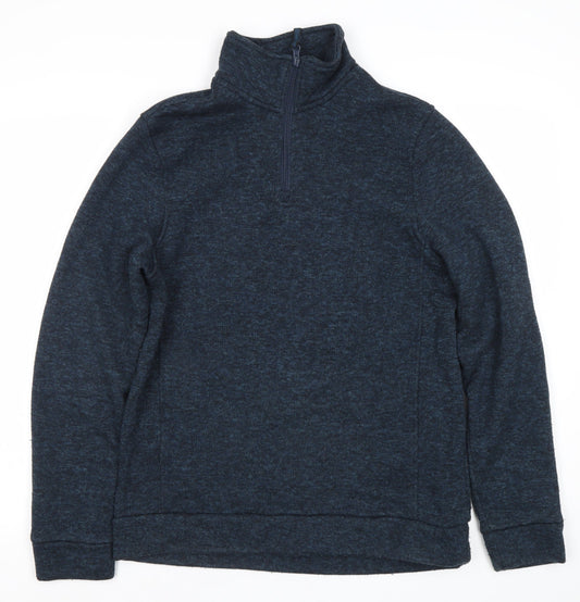 Mountain Warehouse Mens Blue M 1/4 Zip Fleece Sweatshirt