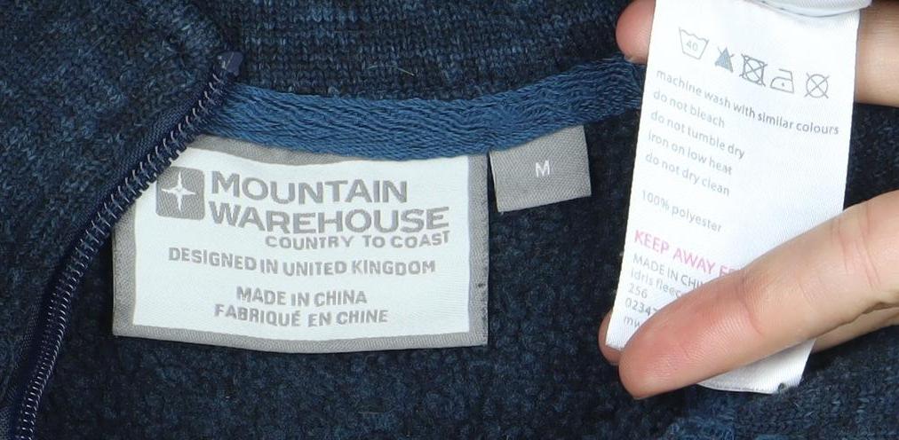 Mountain Warehouse Mens Blue M 1/4 Zip Fleece Sweatshirt