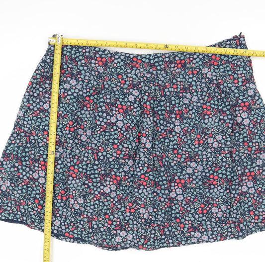 Brakeburn Womens Multicoloured Floral Cotton A-Line Skirt Size 20