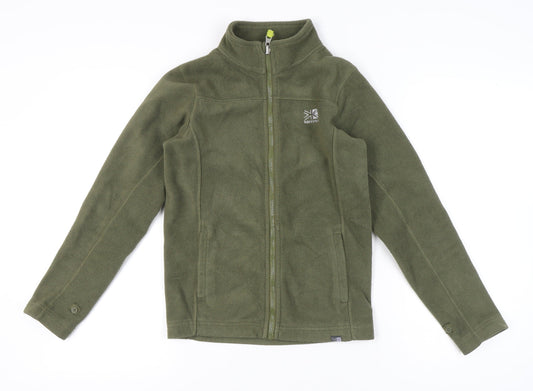 Karrimor Boys Green Fleece Jacket 11-12 Years Full Zip Outdoor Hiking