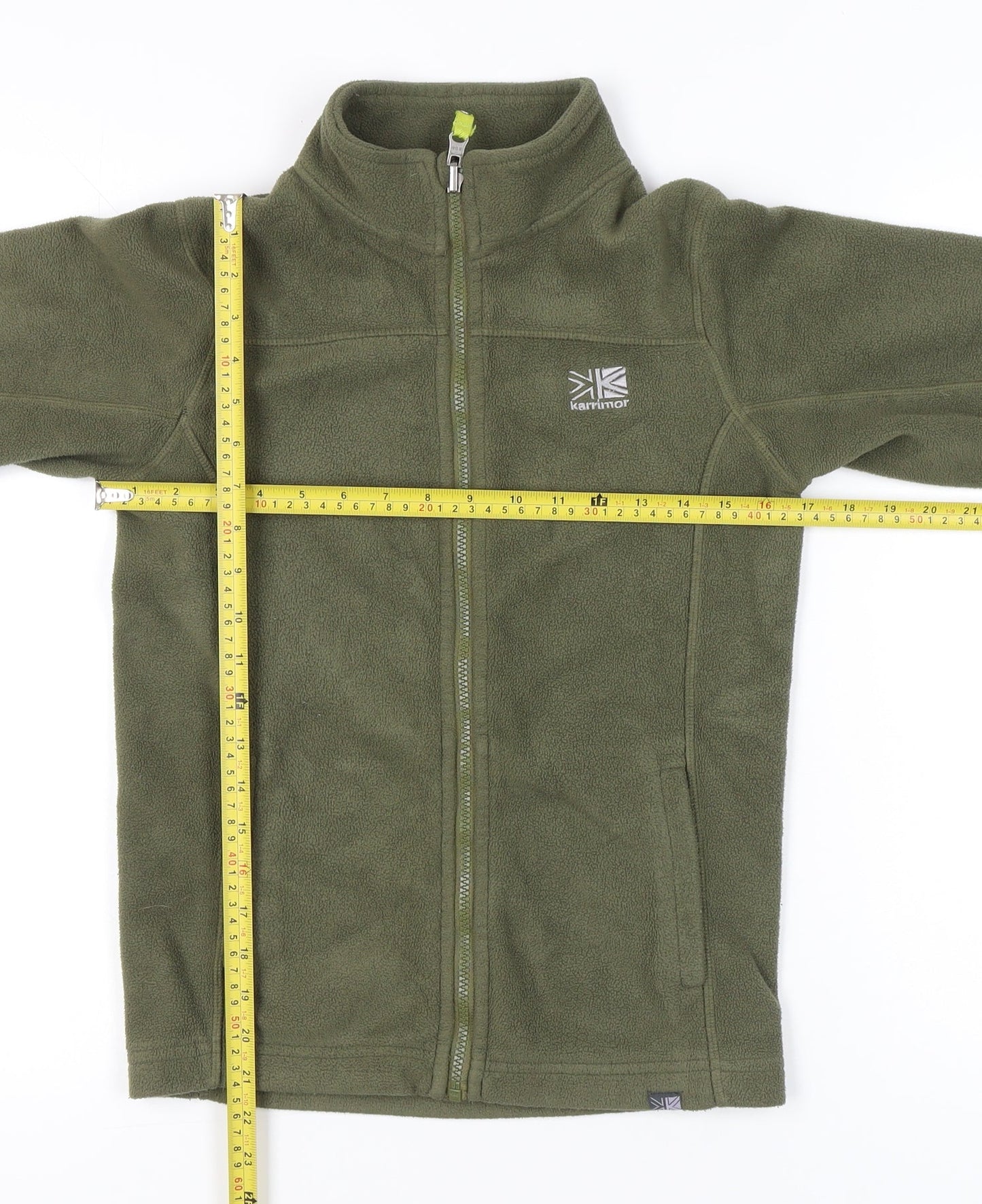 Karrimor Boys Green Fleece Jacket 11-12 Years Full Zip Outdoor Hiking