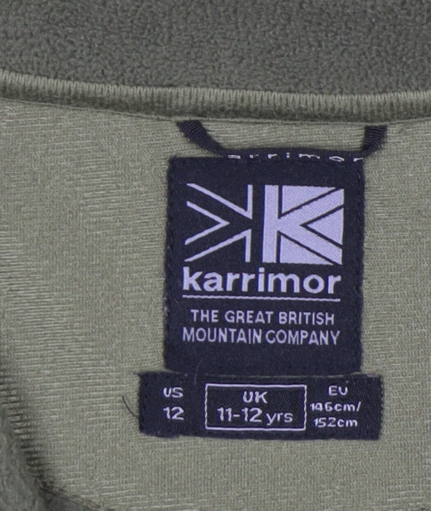 Karrimor Boys Green Fleece Jacket 11-12 Years Full Zip Outdoor Hiking