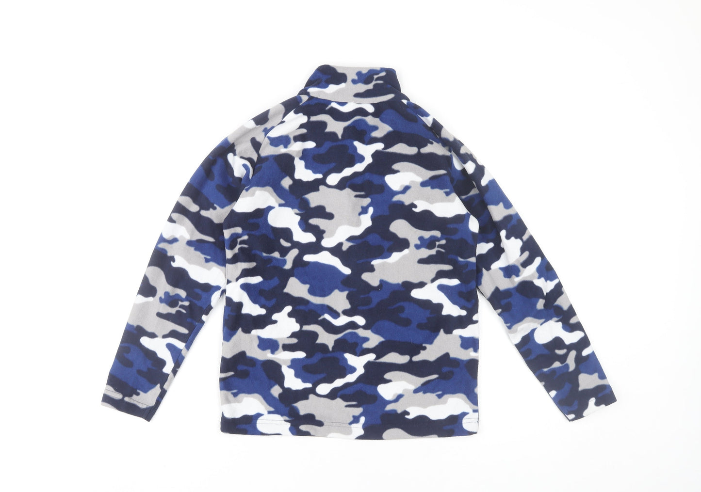 Mountain Warehouse Boys Blue Camouflage Fleece Sweatshirt 9-10Y 1/4 Zip
