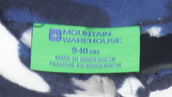 Mountain Warehouse Boys Blue Camouflage Fleece Sweatshirt 9-10Y 1/4 Zip