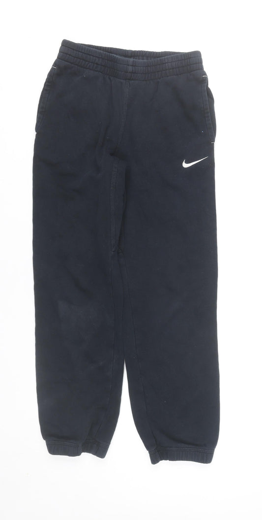 Nike Boys Black Sweatpants 10-12 Years Regular Fit Fleece Trousers